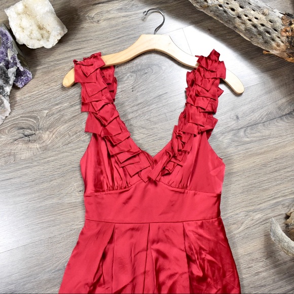 BCBGMaxAzria silk ruffled cocktail mini - Picture 3 of 7